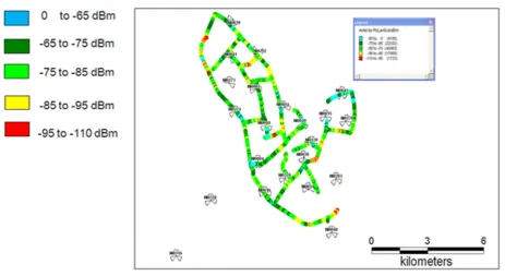 Figure 4: W network coverage penetration in Minna Metropolis    