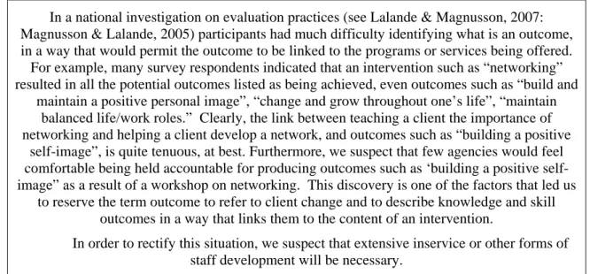 Figure 2. Stories From The Field: What is an outcome? 
