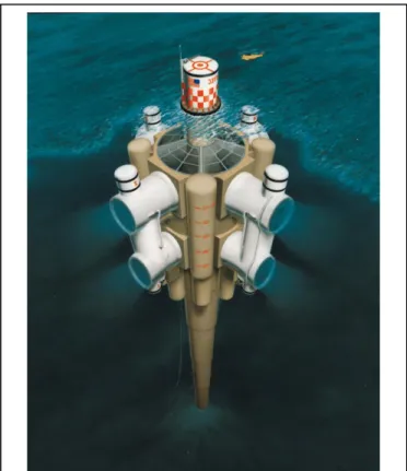 Figure 1. Lockheed Design Concept for Ocean Thermal Energy  Conversion Power Plant, Circa 1975