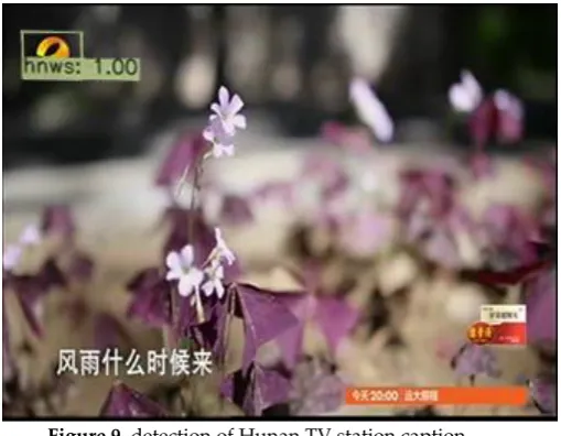 Figure 9. detection of Hunan TV station caption 