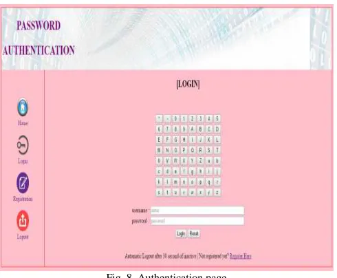Fig. 8  Authentication page 