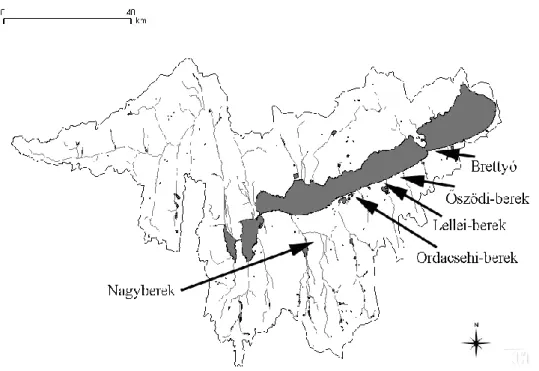 Figure 3: The marshland habitats in the Balaton catchment sampled between 2011 and 2013