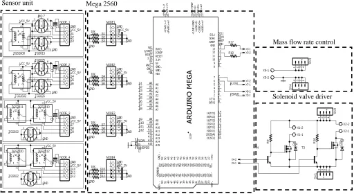 Fig. 2  Electronic circuit diagram of the e-nose system 