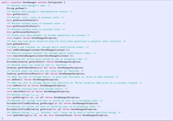 Figure 5.1: DataManager interface