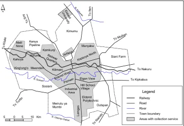 Fig. 2: Coverage by solid waste collection service in Eldoret Town  (The Director of Environment and Enforcement, 2018)