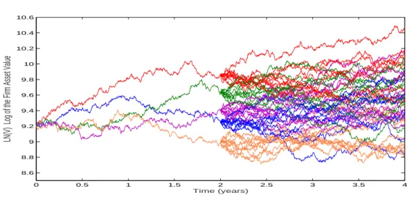 Figure 5.2: Example of simulated sample paths of a resimulation procedure.