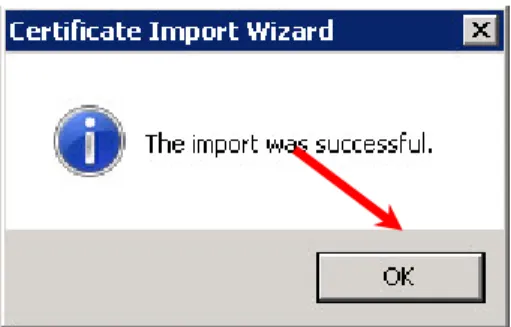 Figure 1: Hongkong Post e-Cert CA 1-15 certificate has been successfully installed 