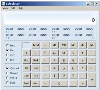 Figure 3.1: Converting Numbers Using the Windows Calculator