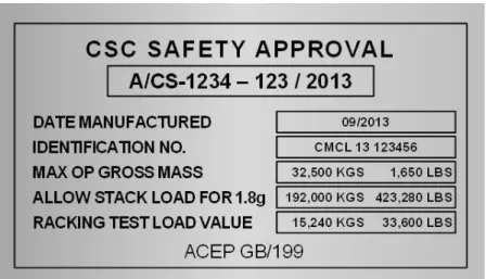 Figure 4.4 Yellow operational mark for  swap bodies 