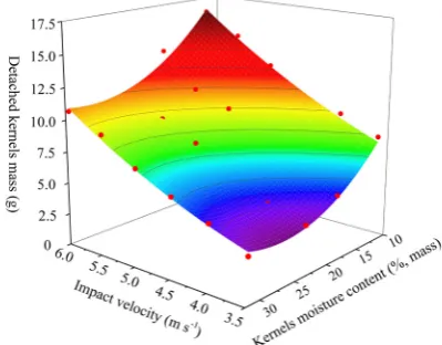 Fig. 11. Features of kernel detachment under an impact velocity of 5.0 m s-1 at different moisture contents.