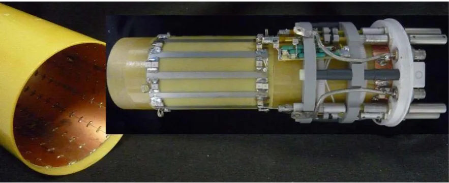 Figure 1: The in-house built 1H/23Na birdcage volume resonator with RF-shield on the left side 