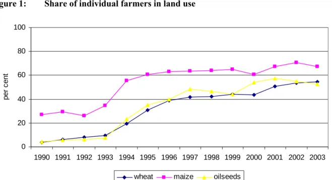 Figure 1:  Share of individual farmers in land use  