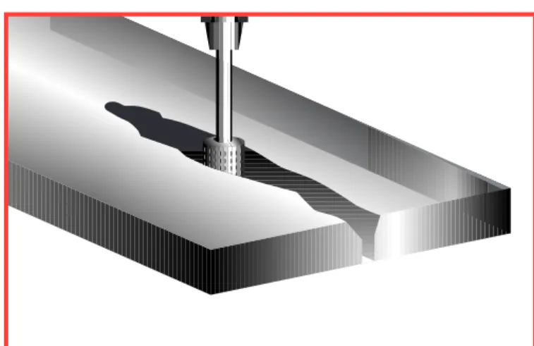 Figure 9. Drill holes at either end of the crack.
