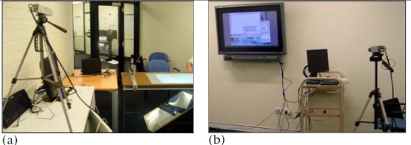 Figure 2 shows the set-up on the left side (Figure 2a) and right side of the  room (Figure 2b) in the first experiment setting