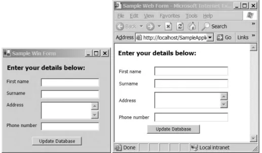 Figure 1-1. A desktop application (left) and a web application (right) can look and feel quite similar.