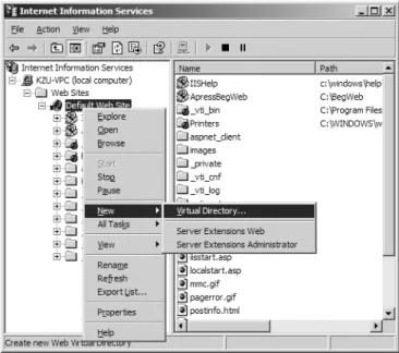 Figure 1-5. Choosing to create a new virtual directory