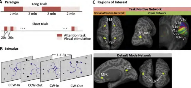 Fig. 1. Experimental design and stimuli used in attention experiments with long and short trials