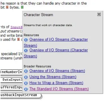 Figure 5: COHSE Linking in the Java Tutorial
