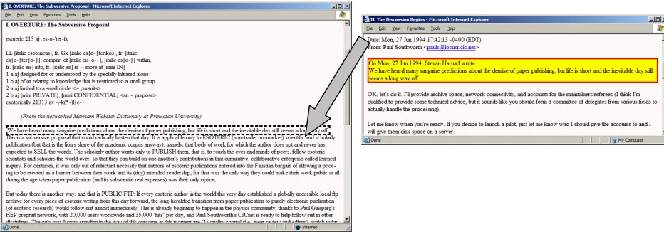 Figure 4: Email quotation rendered with transclusion and link