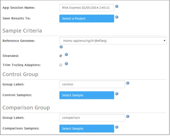 Figure 1 RNA Express Input Form