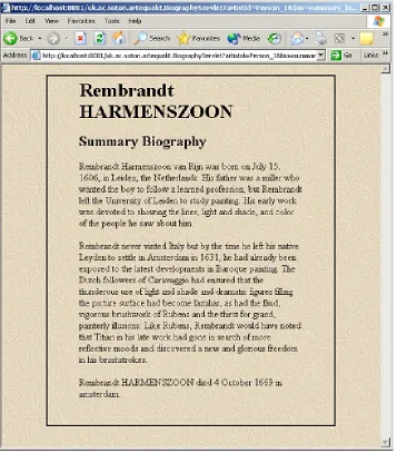 Figure 6. The final rendered biography