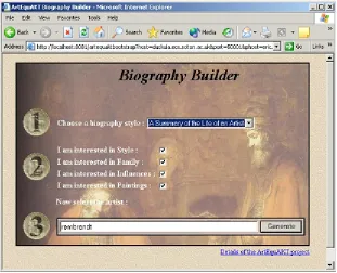 Figure 2 is the prototype user interface which allows the user to search for an artist and selectthe profile of interest