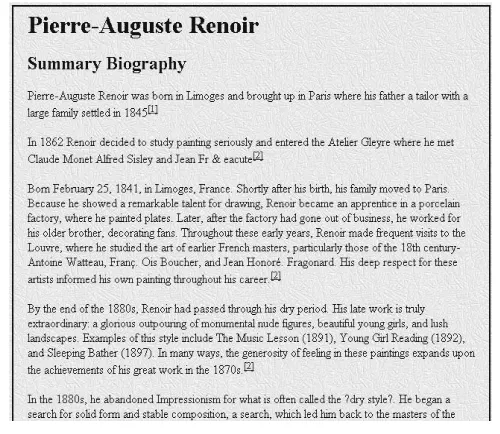 Fig. 2. A biography generated using paragraphs. 