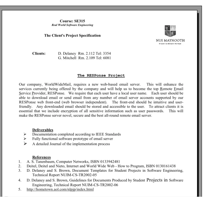 Figure 2: A typical problem specification. 