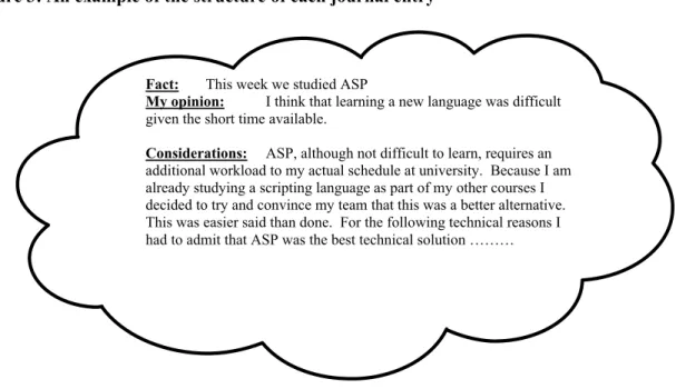 Figure 3: An example of the structure of each journal entry 
