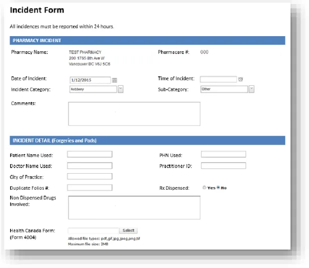 Figure 2:   Incident Form