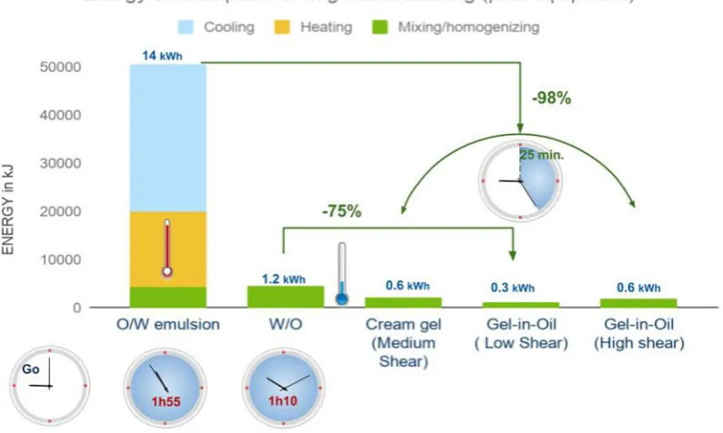 Fig. 10. Responsible formula technologies: cream-gel and gel-in-oil � basic principle.