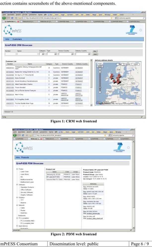 Figure 1: CRM web frontend 
