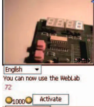 Figure 5.    WebLab-Deusto 2.0 running under a Nokia 6630 device with  Opera Mobile 