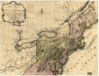 Fig. 1: Map of North America in Kalm’s Reis door Noord Amerika. 