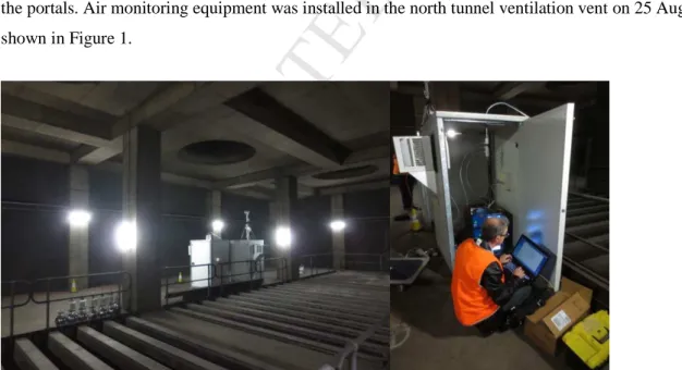 Figure 1 – Installing measurement equipment in the CLEM7 Northbound tunnel vent. 