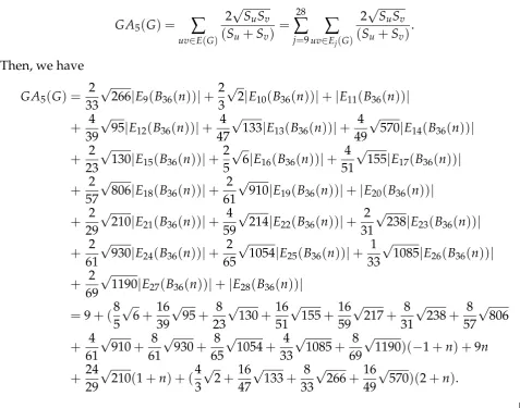 Table 4. Edge partition of borophene chain B36(n) based on degrees sum of end vertices of each edge.