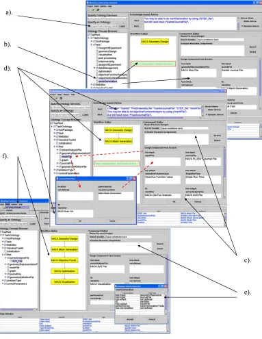 Figure 9: Screenshots of workflow construction environment 