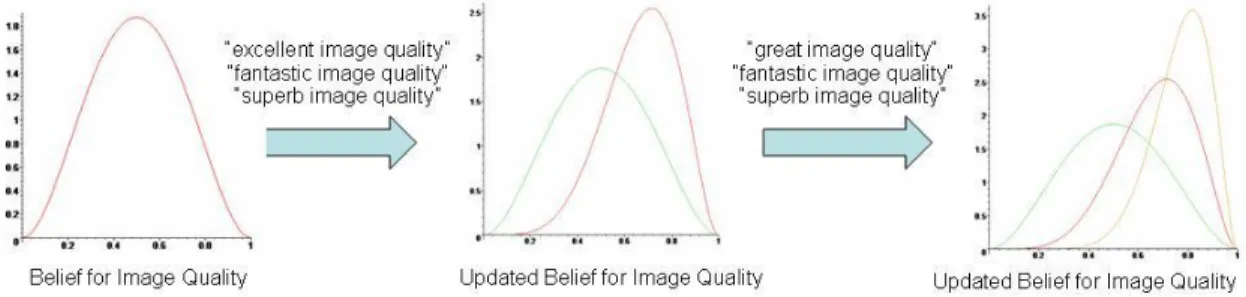 Figure 1 How reviews can update user beliefs for a product feature