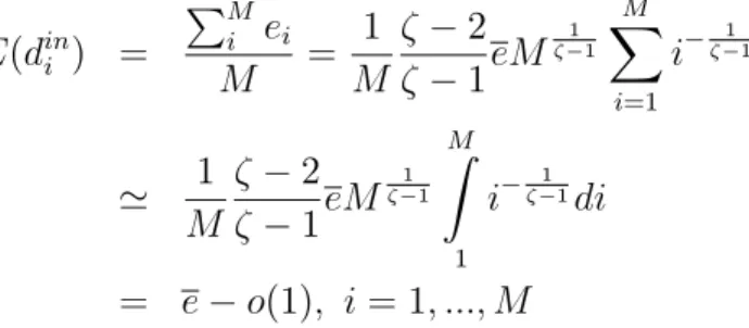 Figure 5 below plots the A(M; e; ) model-based equivalent of Figures 3 and 4, the inde- inde-gree density and the outdeinde-gree CCDF
