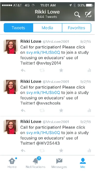 Figure 8: Call for participation tweets example. 