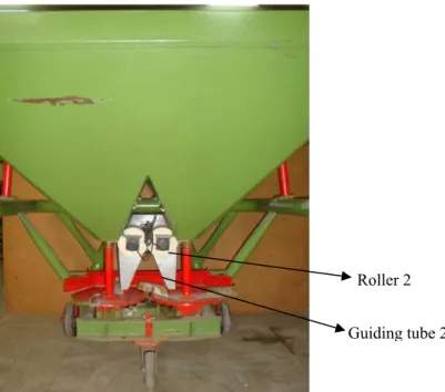 Figure 1. Rollers on spinner disc fertilizer applicator 