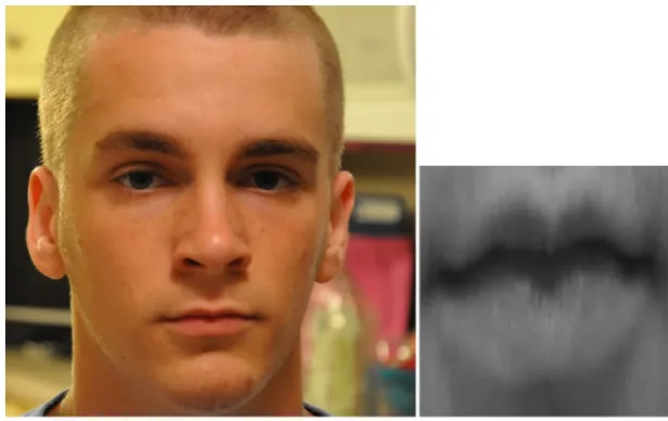 Figure 1. Mouth detection, cropping and resizing (source image from AffectNet database)