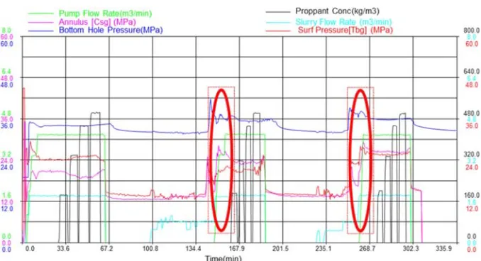 Figure 11. Field fracturing construction curve of Well A. 