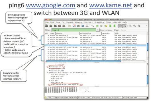 Figure 3.19: Using RIO to remove a default router and add a specific route.