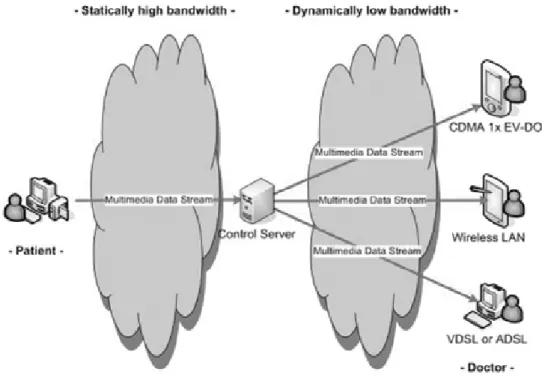 Figure 1. A configuration of hybrid multimedia telemedicine system without a proxy server