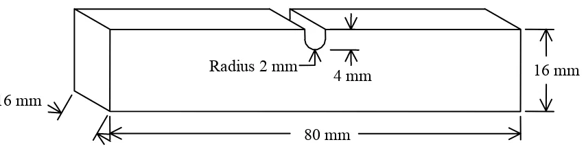 Fig. 2: U-notch specimen geometry. 