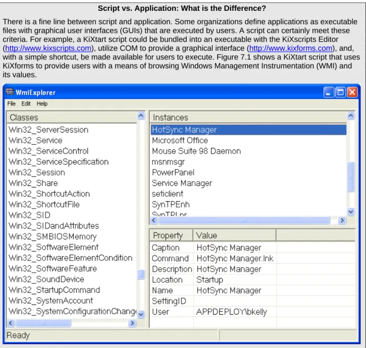 Figure 7.1: WMI Explorer script using KiXforms. 