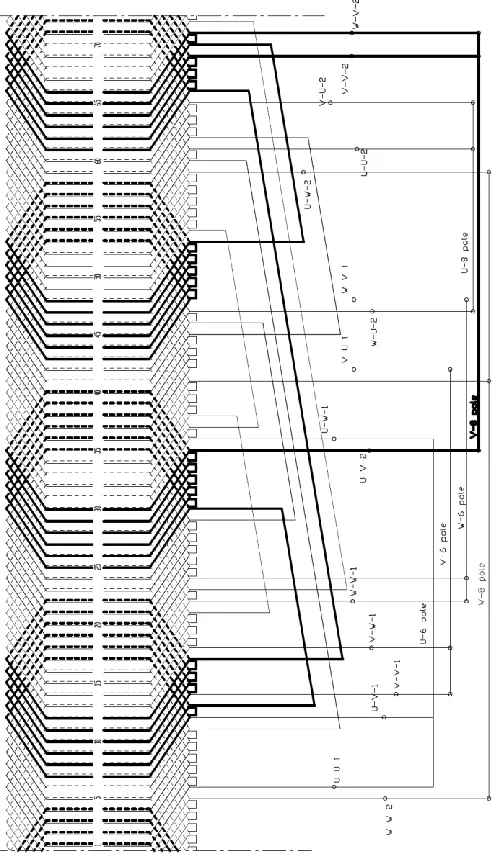 Figure 5b. Winding Scheme when supplied on the terminals marked by 8 pole 