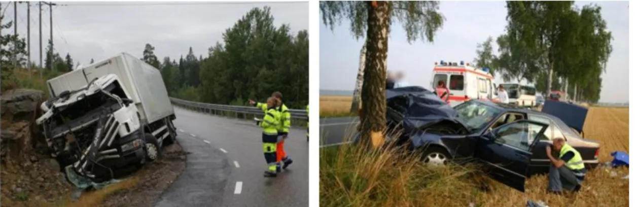 Figure 5 Examples of crash investigation in progress 