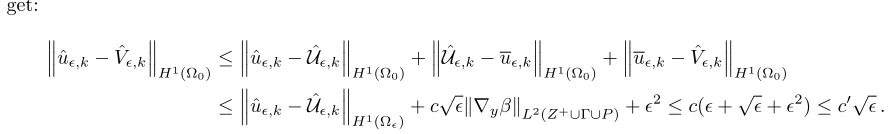 Figure 3. Meshes Ω#,ϵ, Ω#,ϵ,+, when ϵ = 0.1 and Z+ ∪ Γ ∪ P ∩ {y2 ≤ L = 10} (coarse grids,see below for actual mesh sizes)